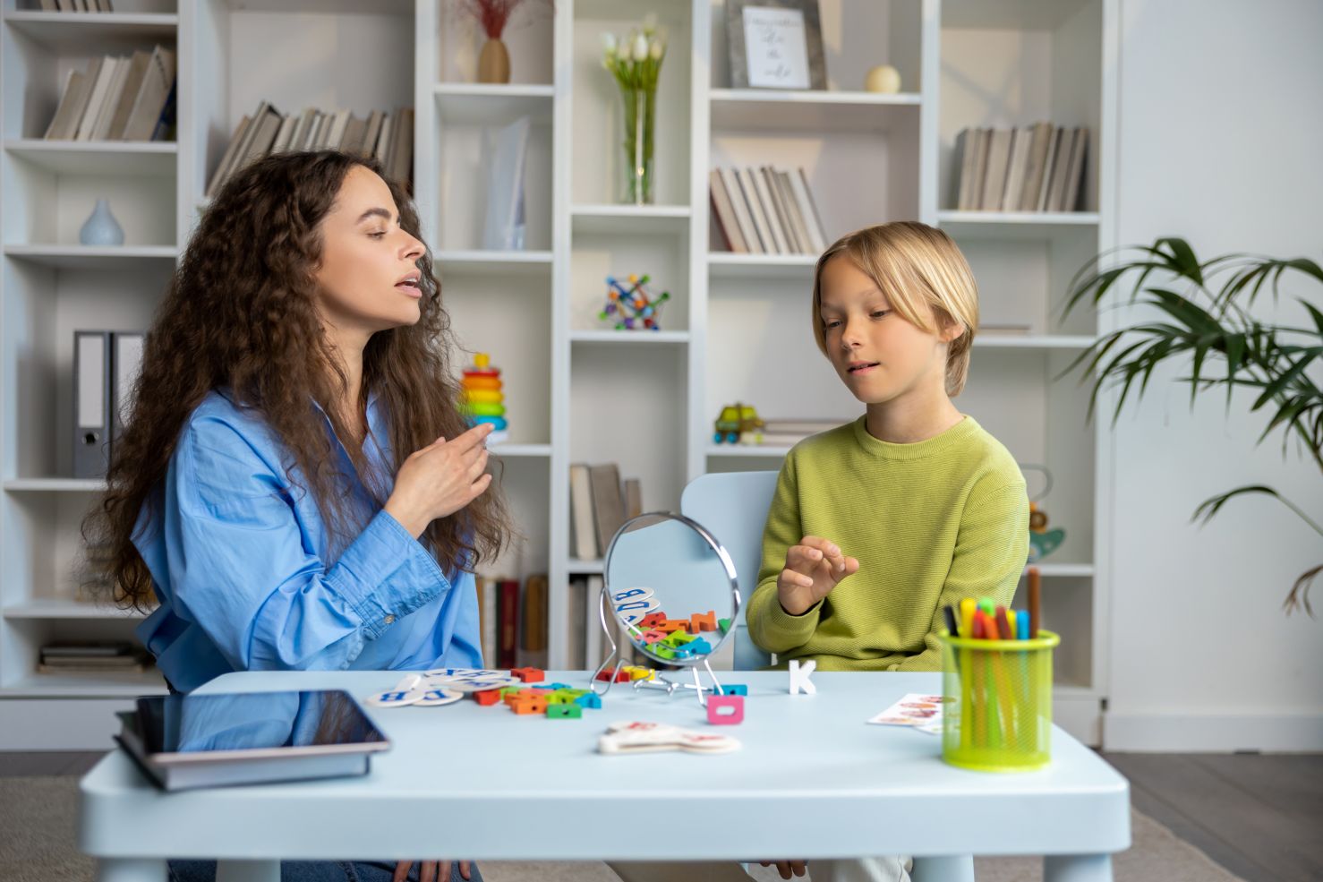 child attending auditory verbal therapy